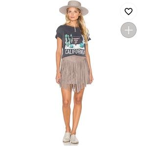 Show Me Your MuMu Rancho Skirt in Taupe Faux Suede